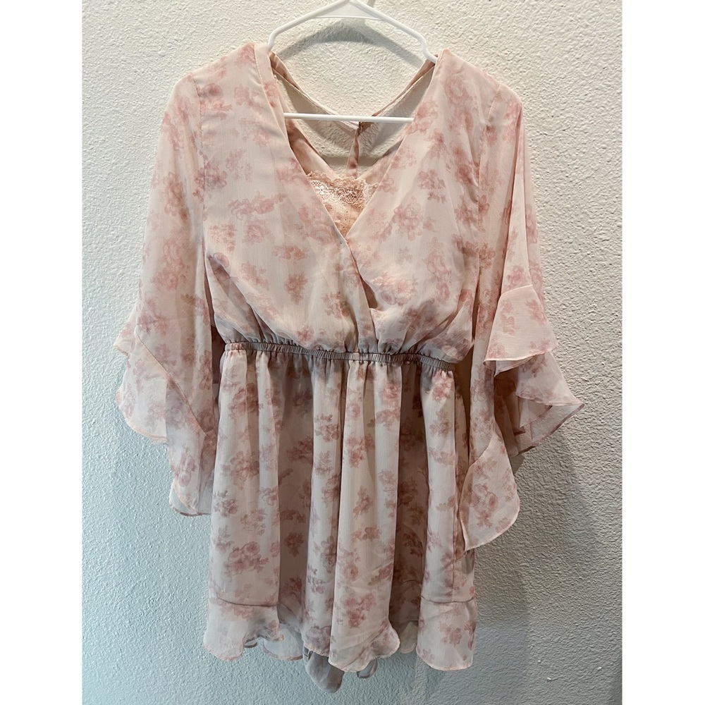 Pink floral jumpsuit. XS. Very good condition